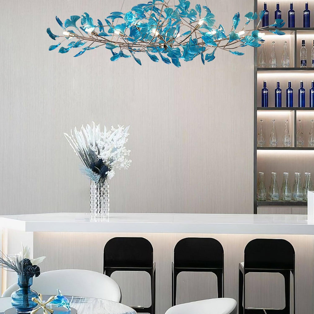 Ginkgo Leaf Acrylic Ceiling Light Lighting Lobby