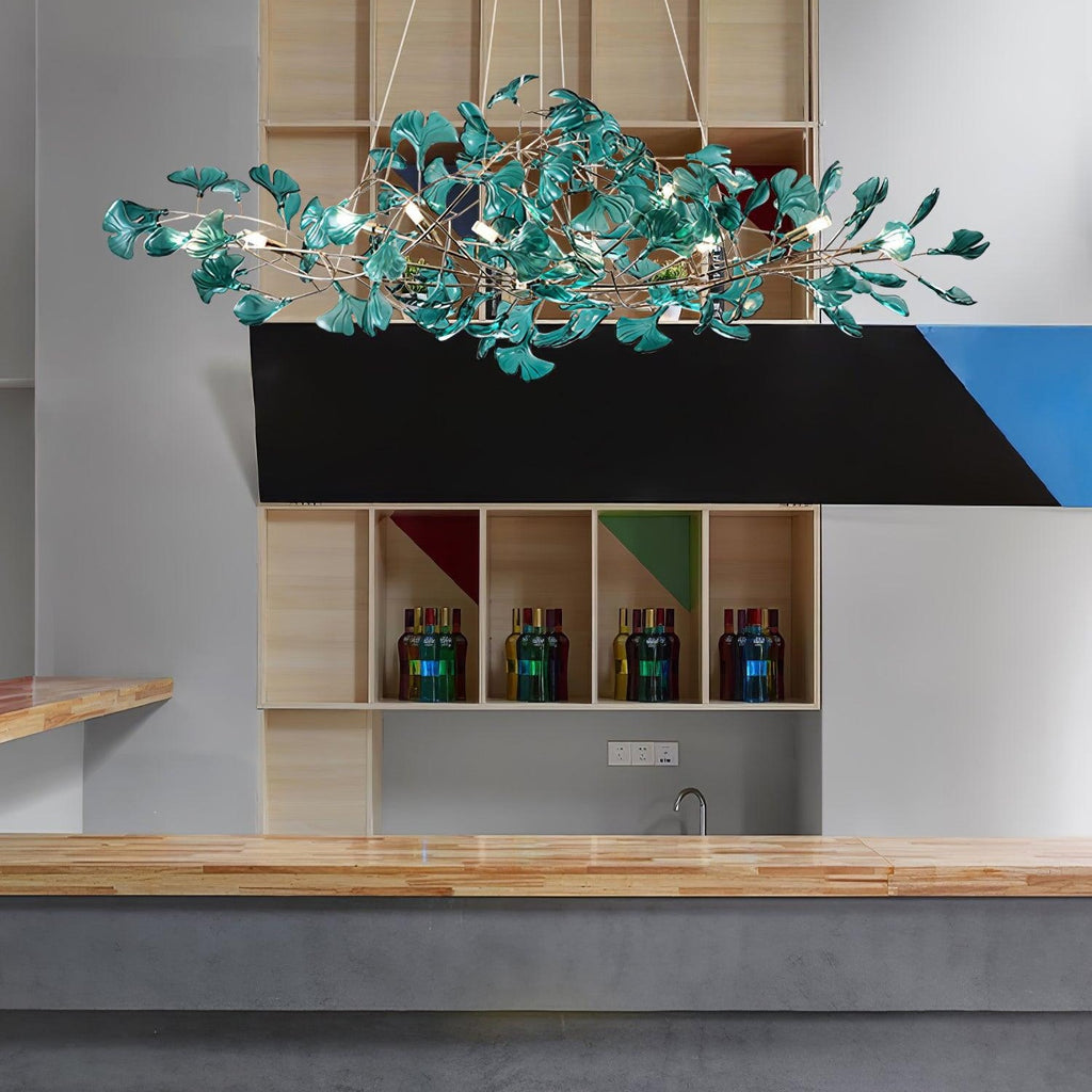 Ginkgo Leaf Acrylic Ceiling Light Lighting Lobby