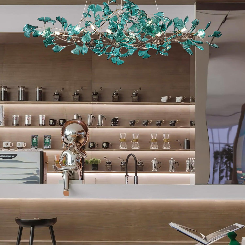 Ginkgo Leaf Acrylic Ceiling Light Lighting Lobby