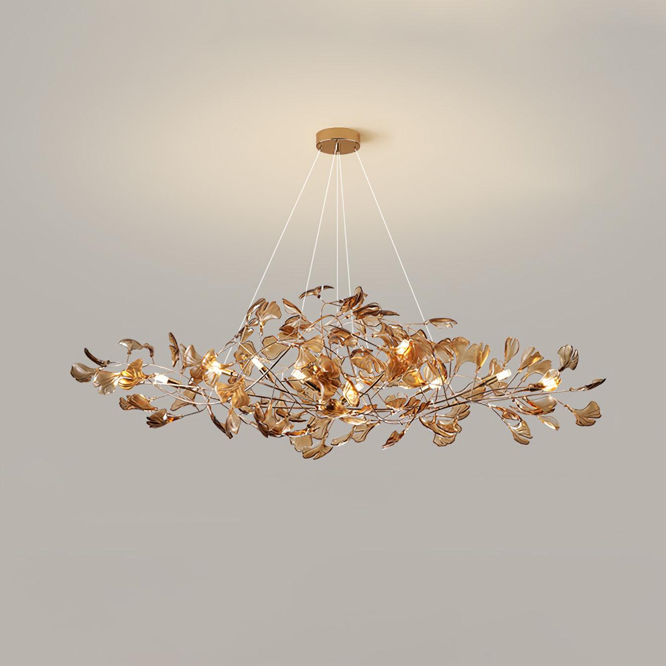 Ginkgo Leaf Acrylic Ceiling Light Lighting Lobby