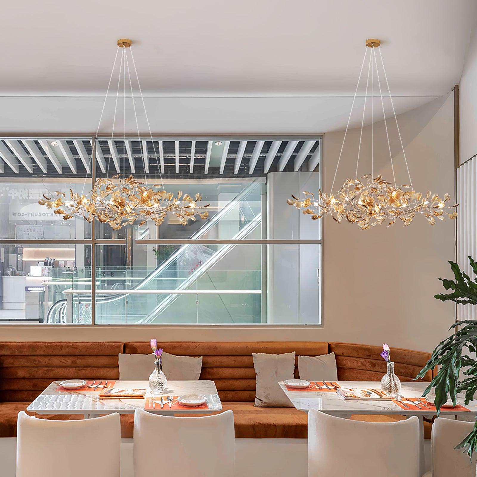 Ginkgo Leaf Acrylic Ceiling Light Lighting Lobby