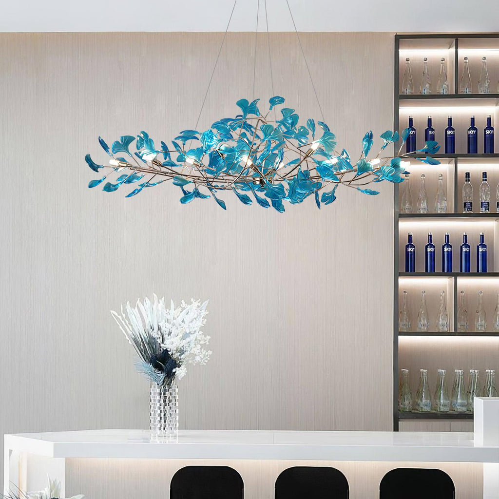 Ginkgo Leaf Acrylic Ceiling Light Lighting Lobby