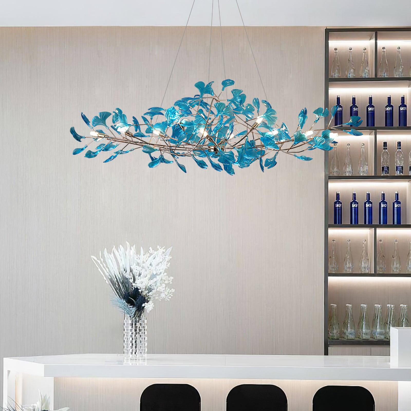 Ginkgo Leaf Acrylic Ceiling Light Lighting Lobby