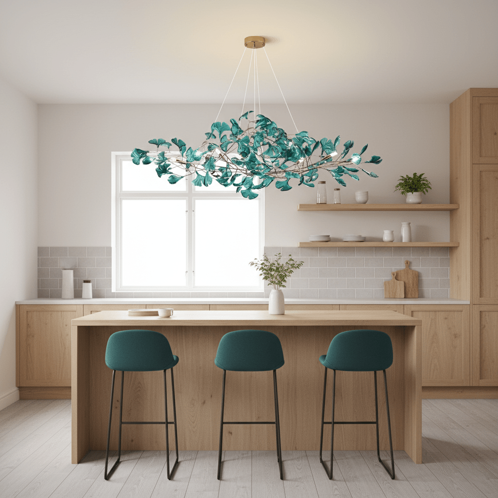 Ginkgo Leaf Acrylic Ceiling Light Lighting Lobby