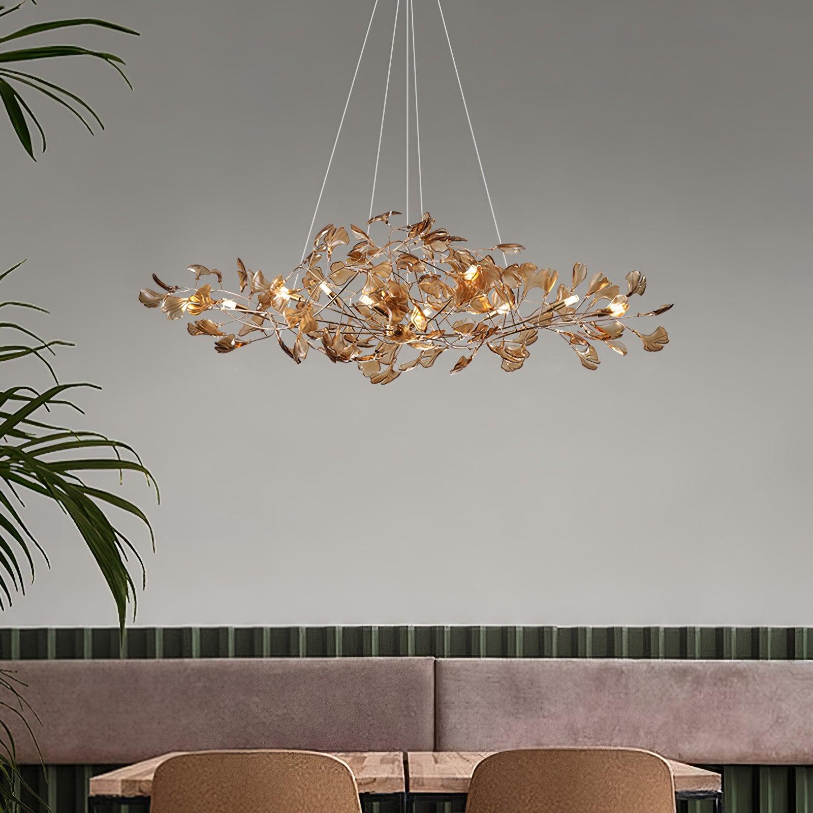 Ginkgo Leaf Acrylic Ceiling Light Lighting Lobby