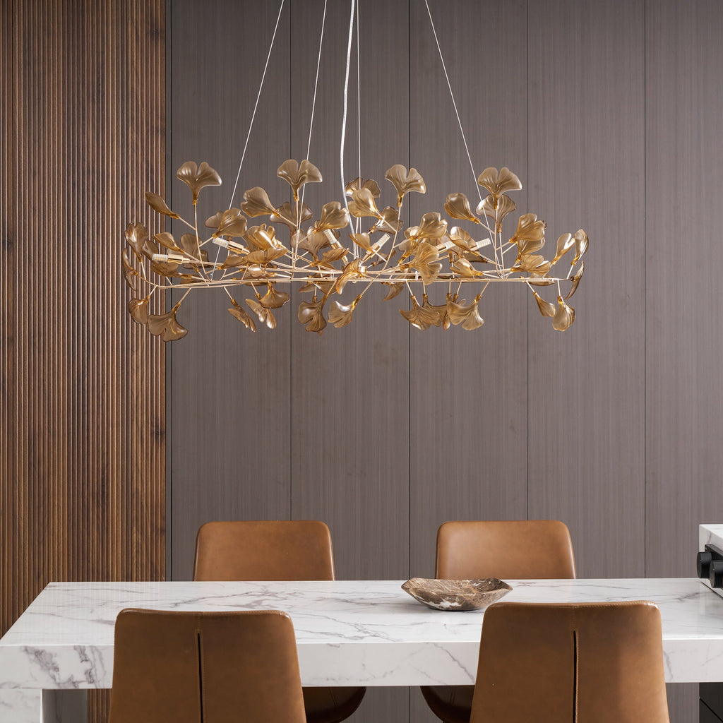 Ginkgo Leaf Acrylic Ceiling Light Lighting Lobby