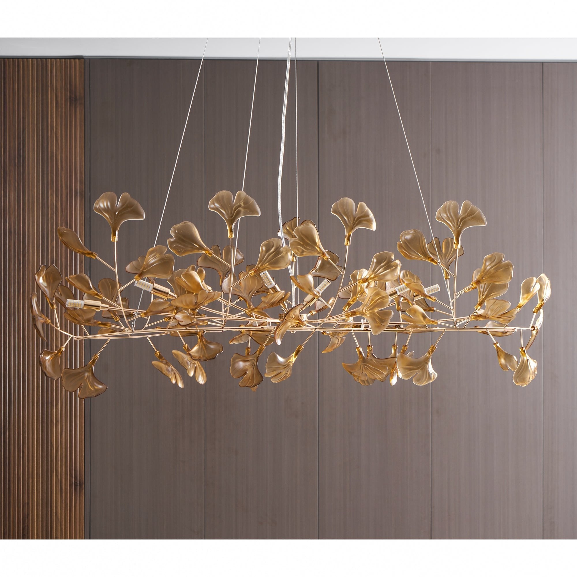 Ginkgo Leaf Acrylic Ceiling Light Lighting Lobby
