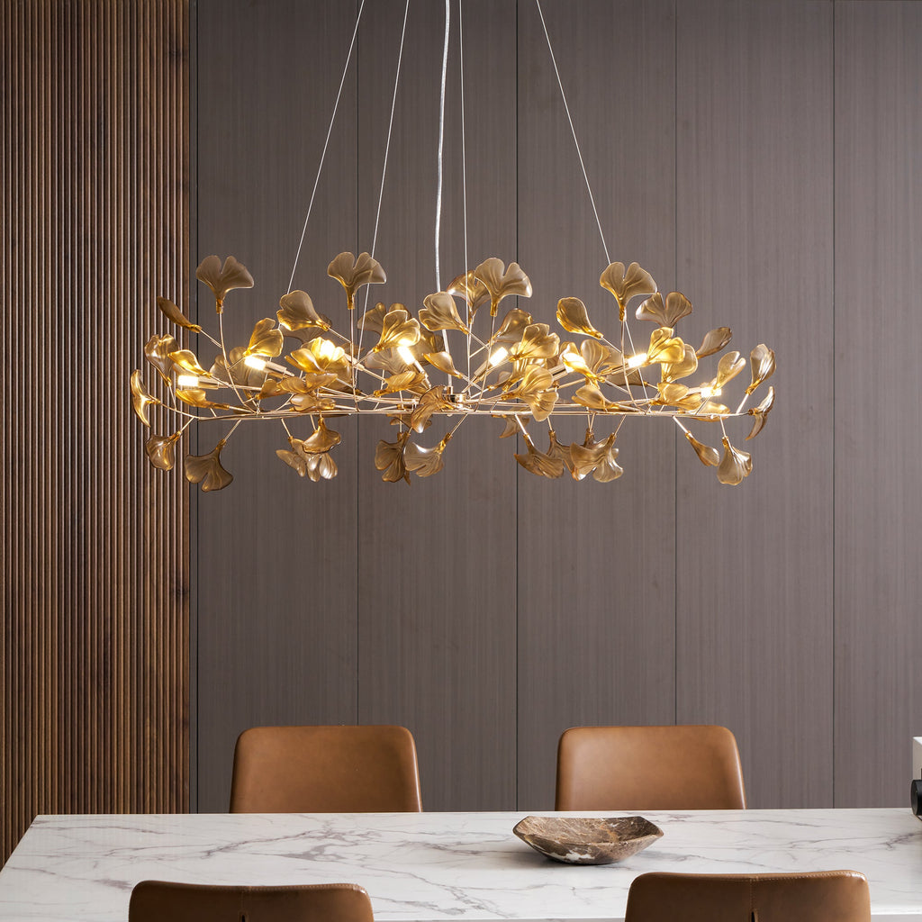 Ginkgo Leaf Acrylic Ceiling Light Lighting Lobby