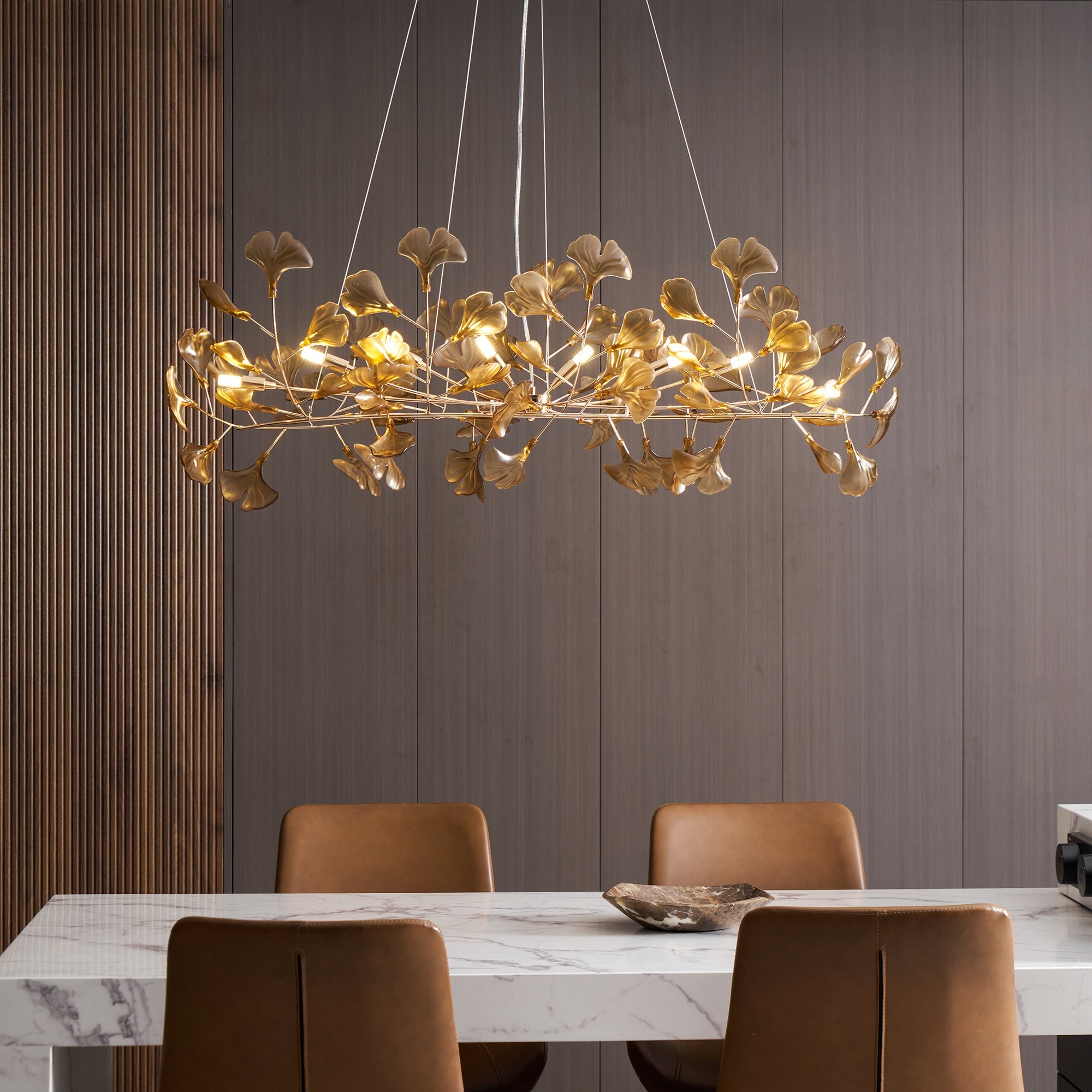 Ginkgo Leaf Acrylic Ceiling Light Lighting Lobby