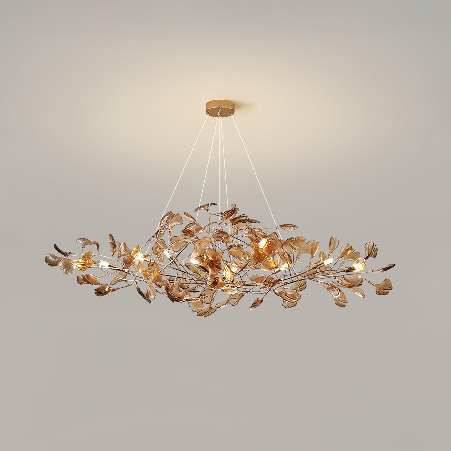 Ginkgo Leaf Acrylic Ceiling Light Lighting Lobby