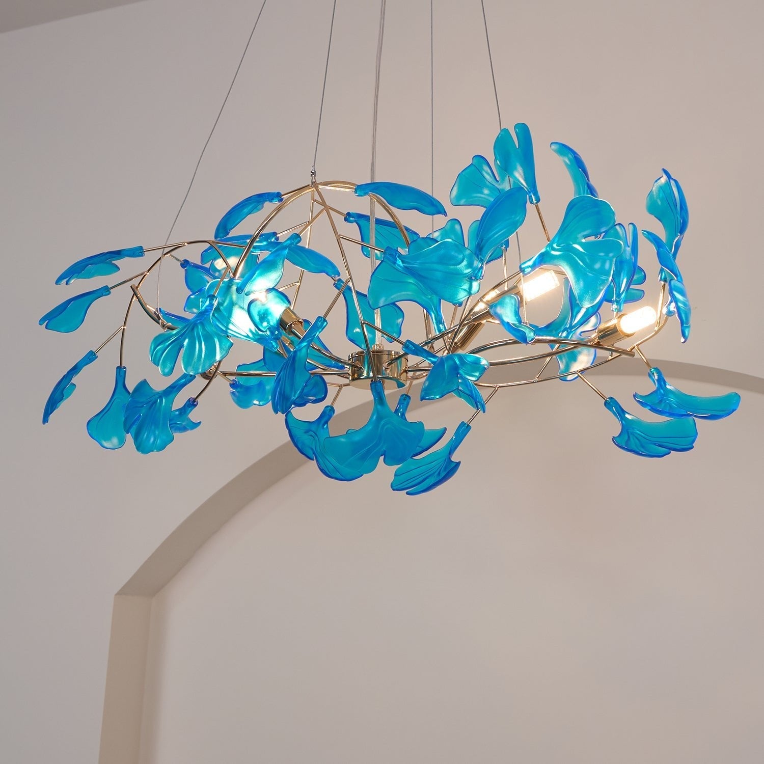 Ginkgo Leaf Acrylic Ceiling Light Lighting Lobby