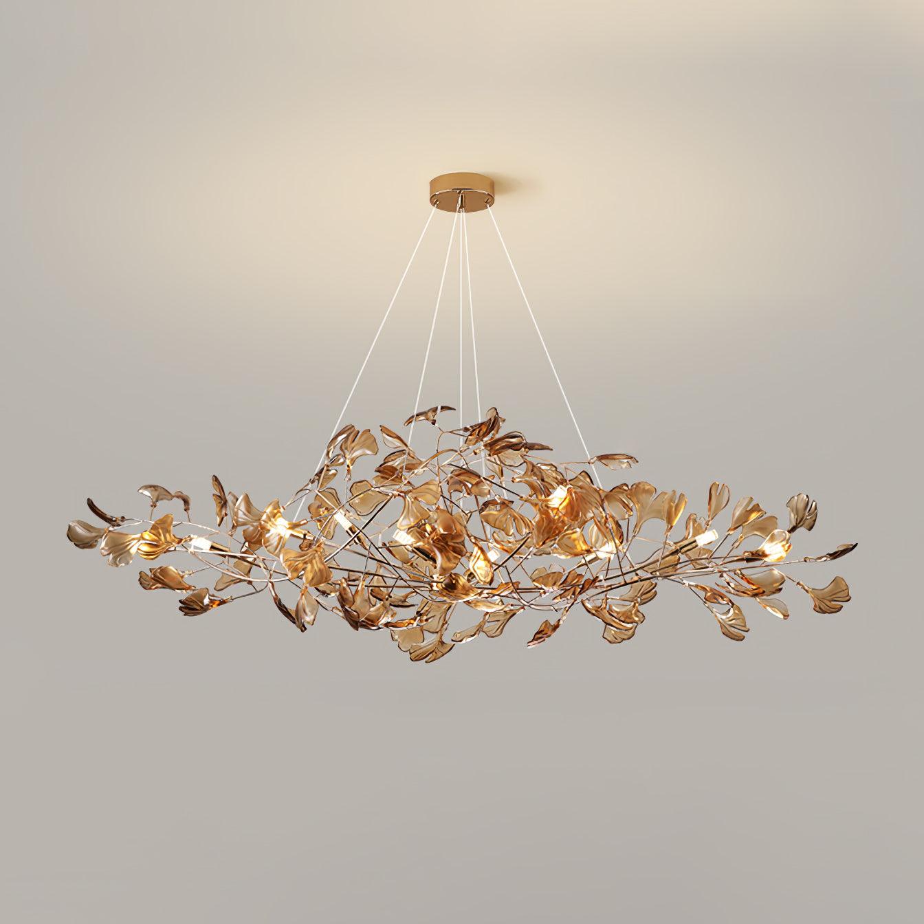 Ginkgo Leaf Acrylic Ceiling Light Lighting Lobby