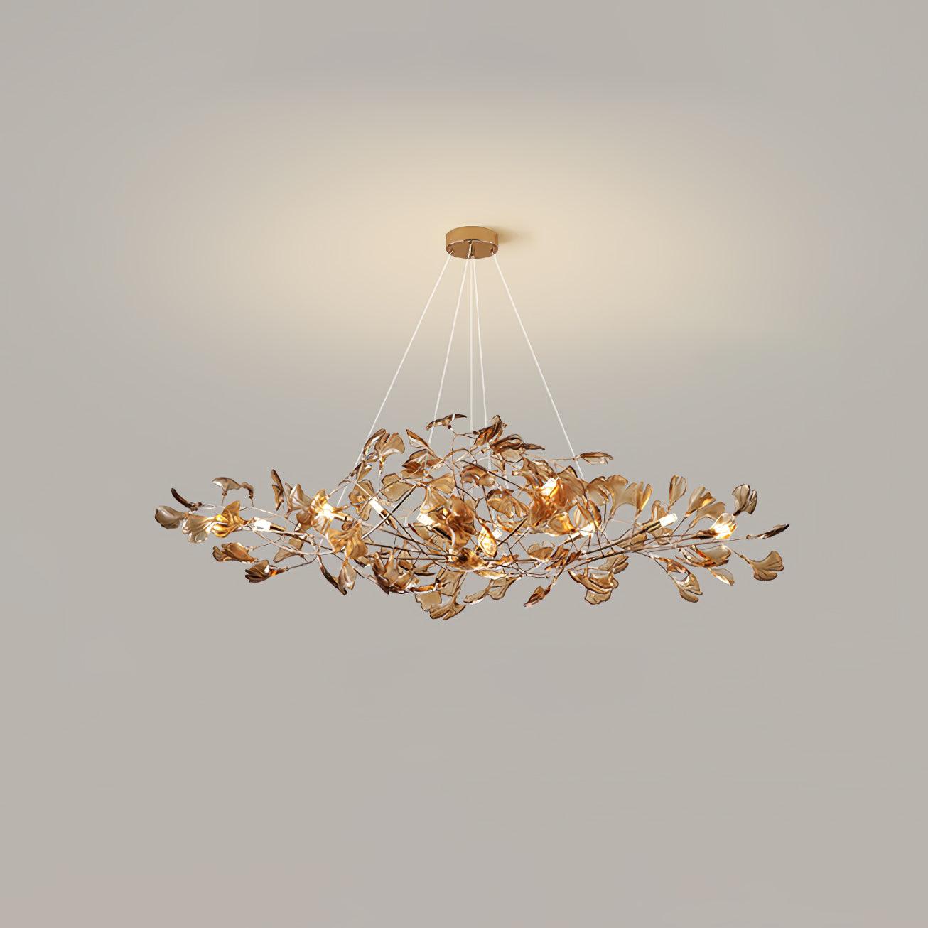 Ginkgo Leaf Acrylic Ceiling Light Lighting Lobby