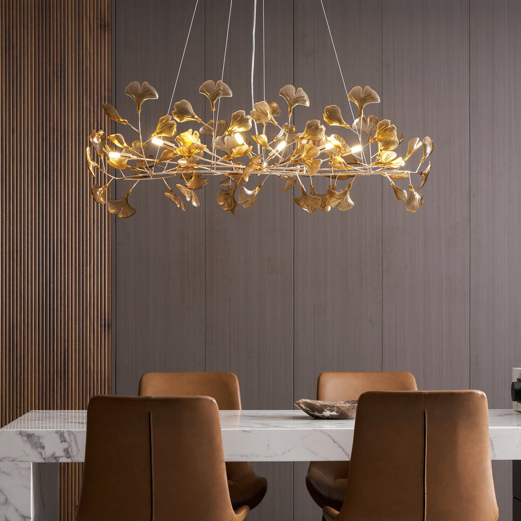 Ginkgo Leaf Acrylic Ceiling Light Lighting Lobby