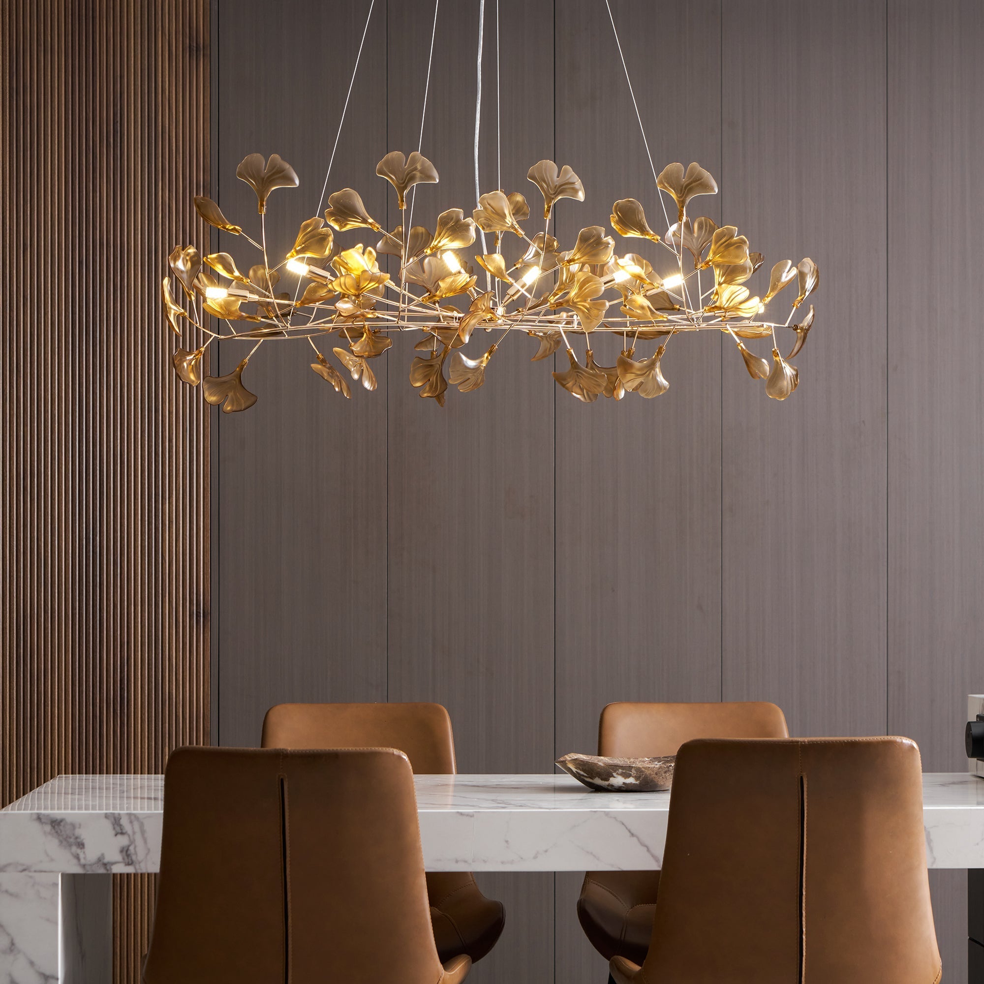 Ginkgo Leaf Acrylic Ceiling Light Lighting Lobby