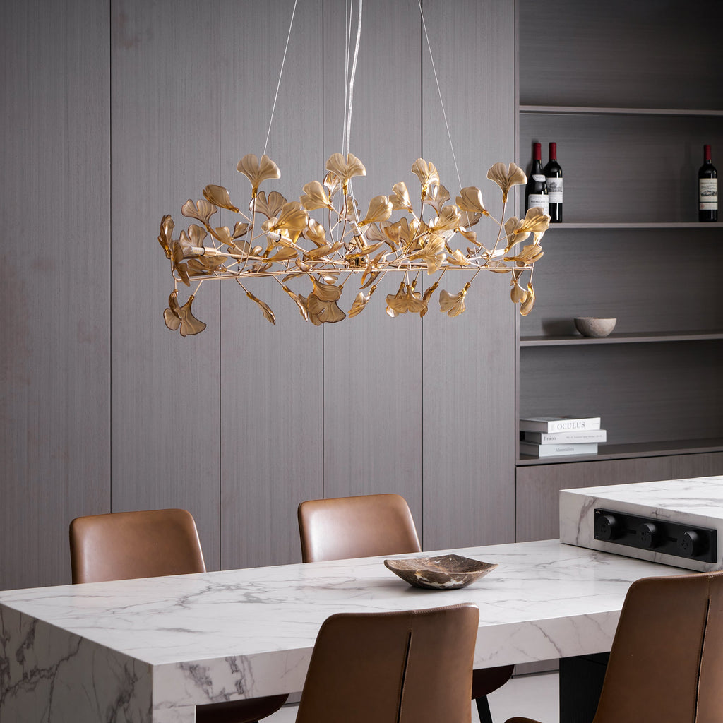 Ginkgo Leaf Acrylic Ceiling Light Lighting Lobby