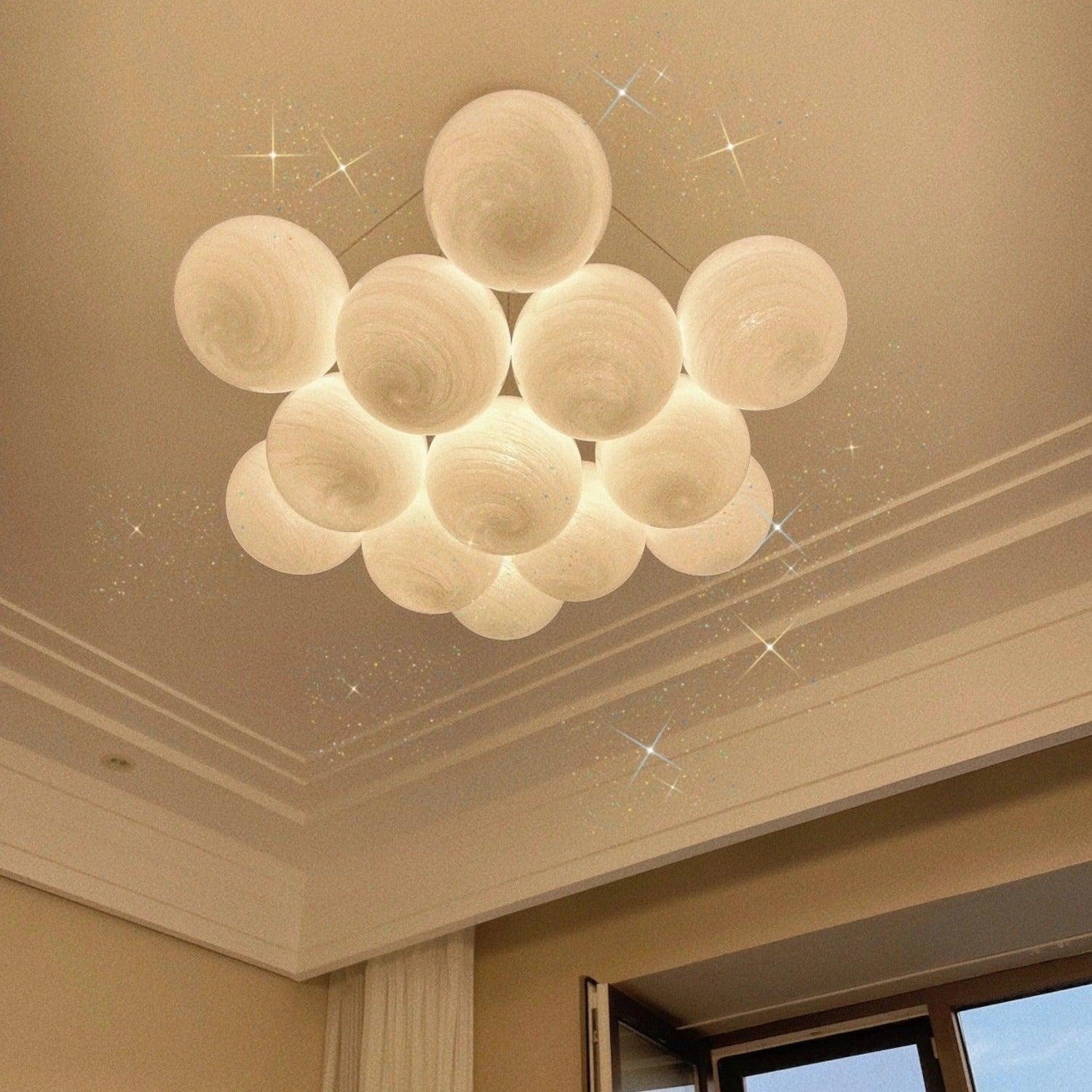 Glass Ceiling Pendant Cluster Lighting Lobby