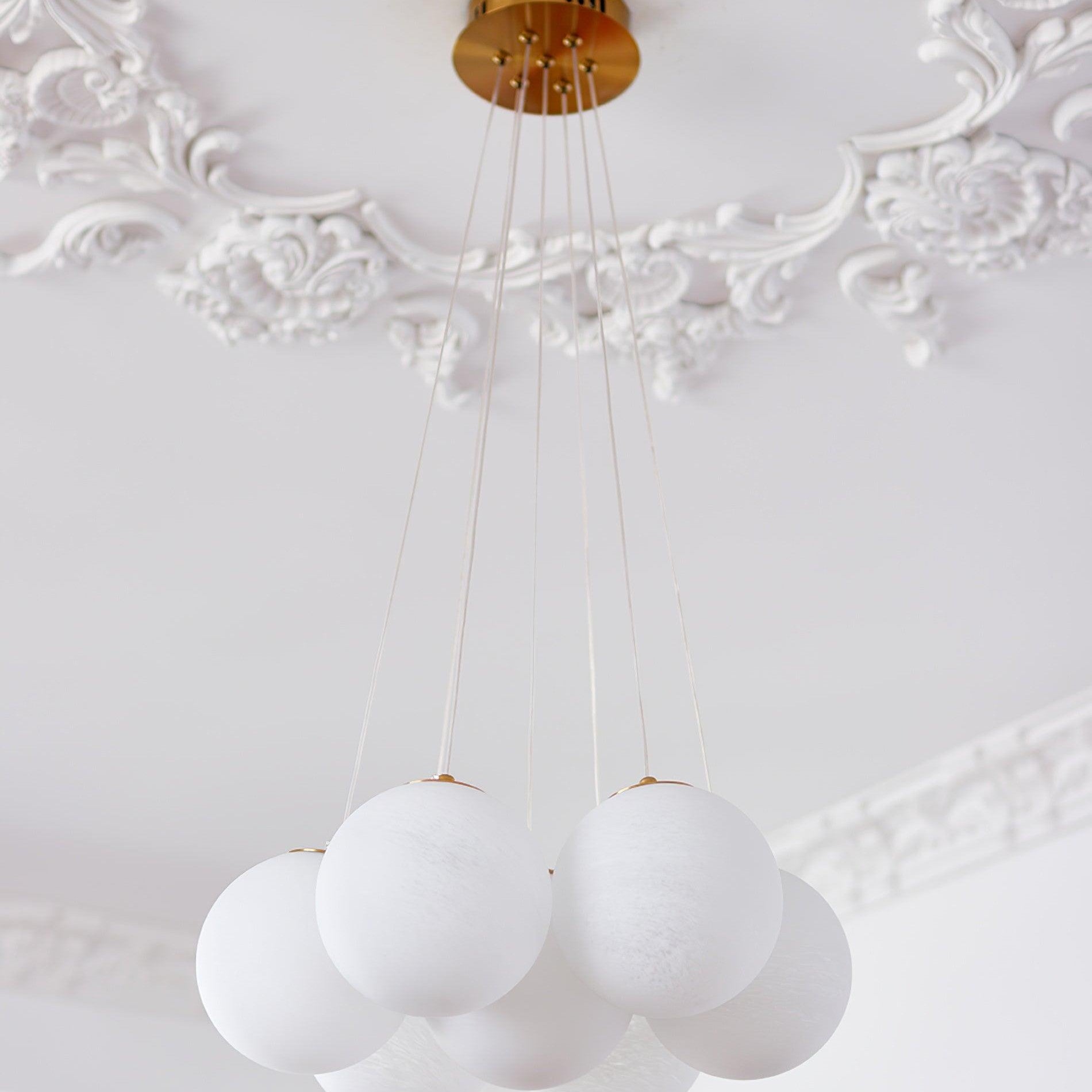 Glass Ceiling Pendant Cluster Lighting Lobby