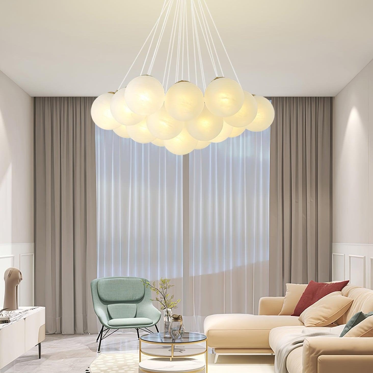 Glass Ceiling Pendant Cluster Lighting Lobby