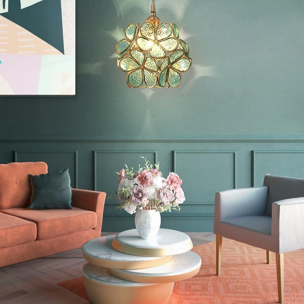 Glass Petal Ceiling Fixture Lighting Lobby