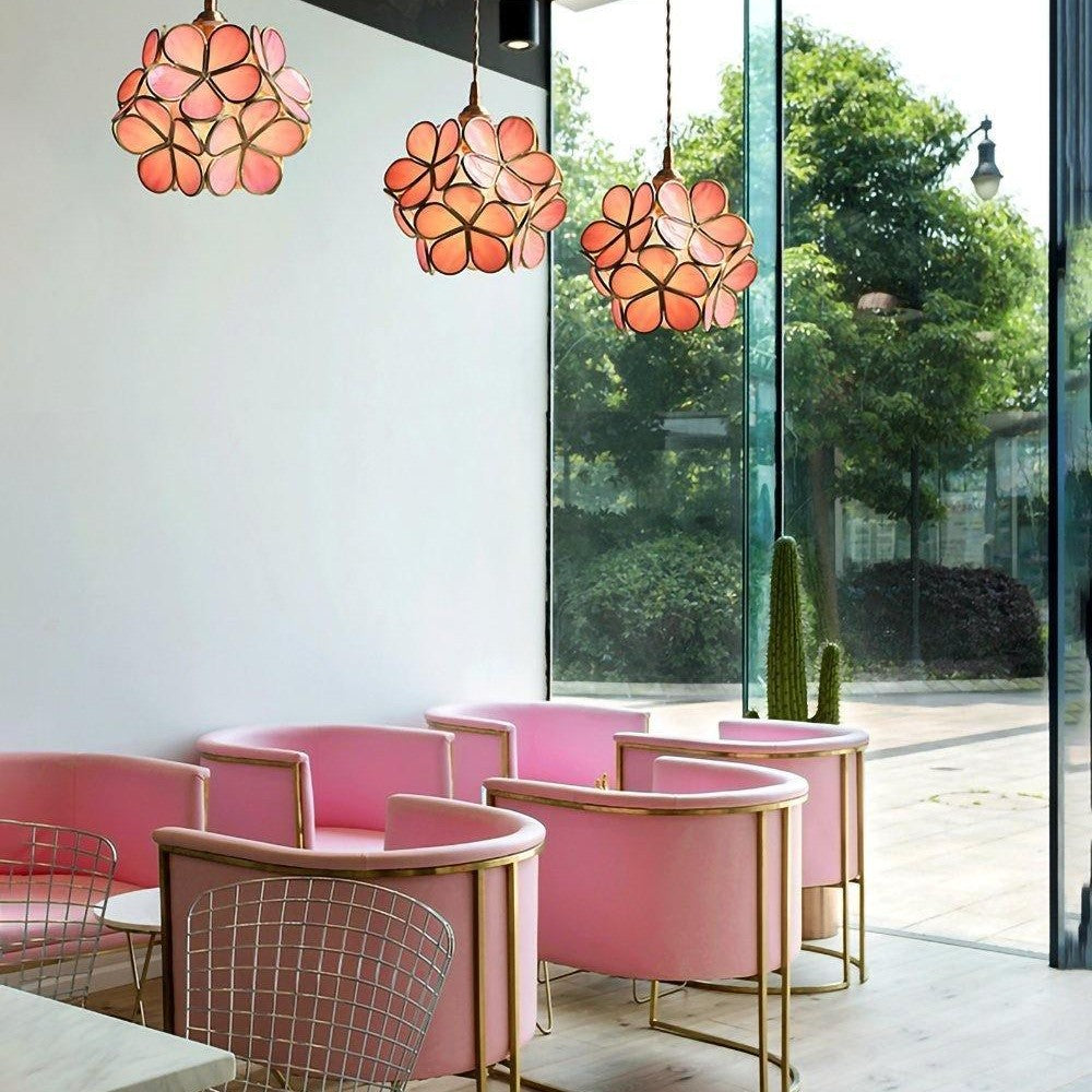 Glass Petal Ceiling Fixture Lighting Lobby