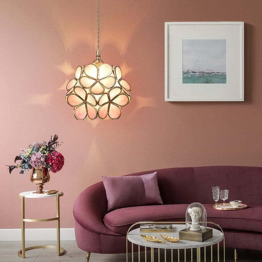 Glass Petal Ceiling Fixture Lighting Lobby