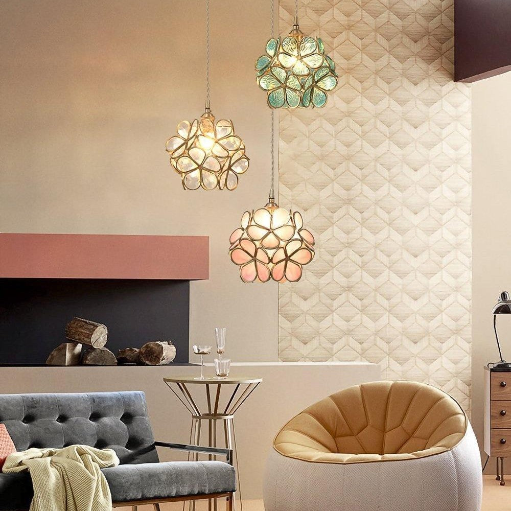 Glass Petal Ceiling Fixture Lighting Lobby