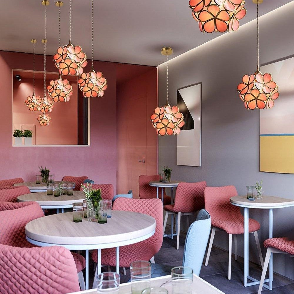 Glass Petal Ceiling Fixture Lighting Lobby