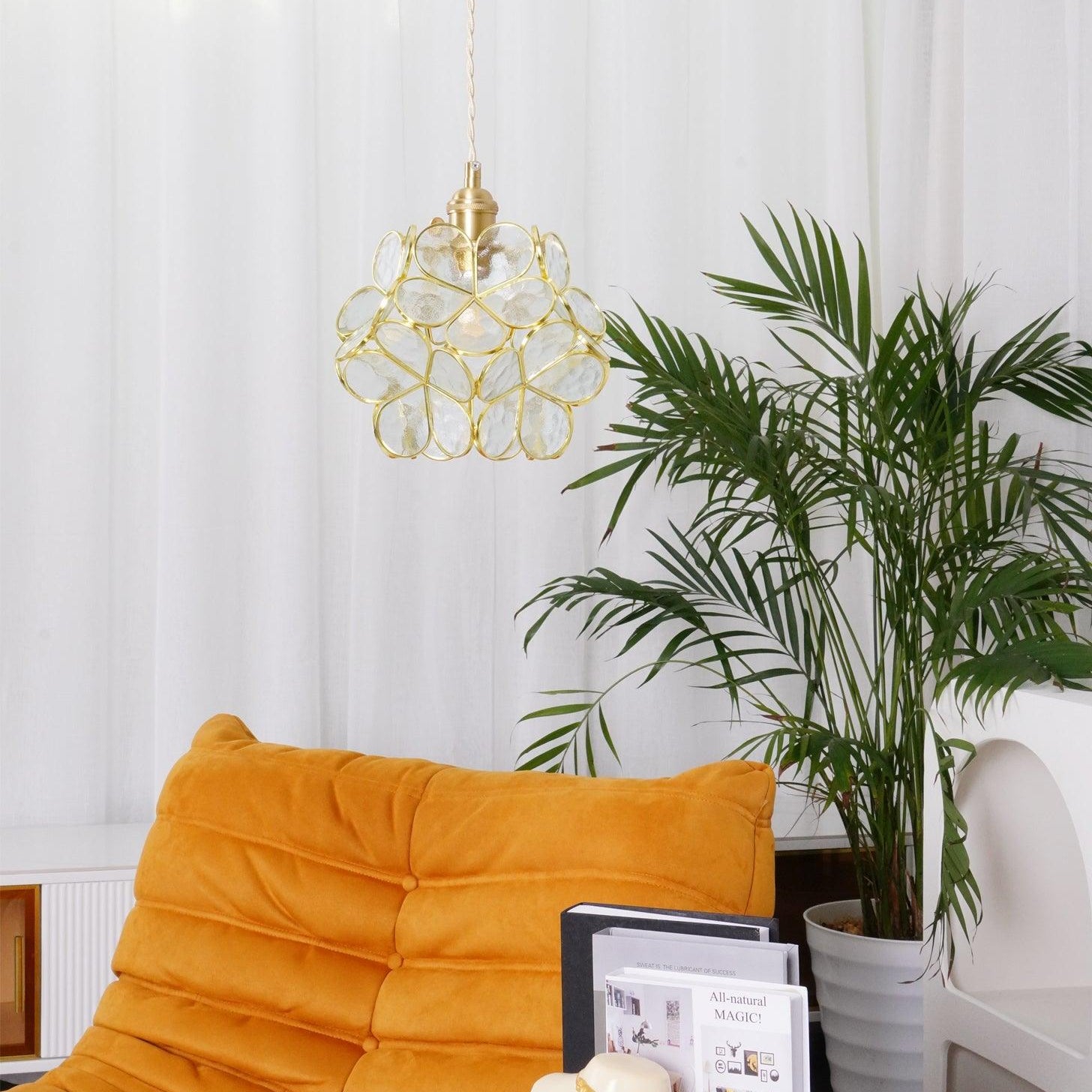 Glass Petal Ceiling Fixture Lighting Lobby