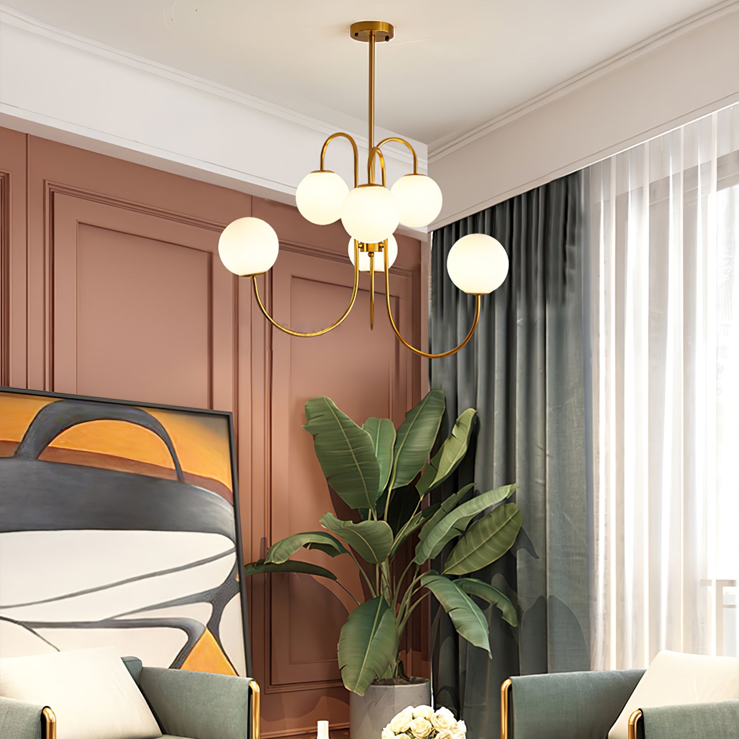 Gooseneck Ceiling Fixture Lighting Lobby