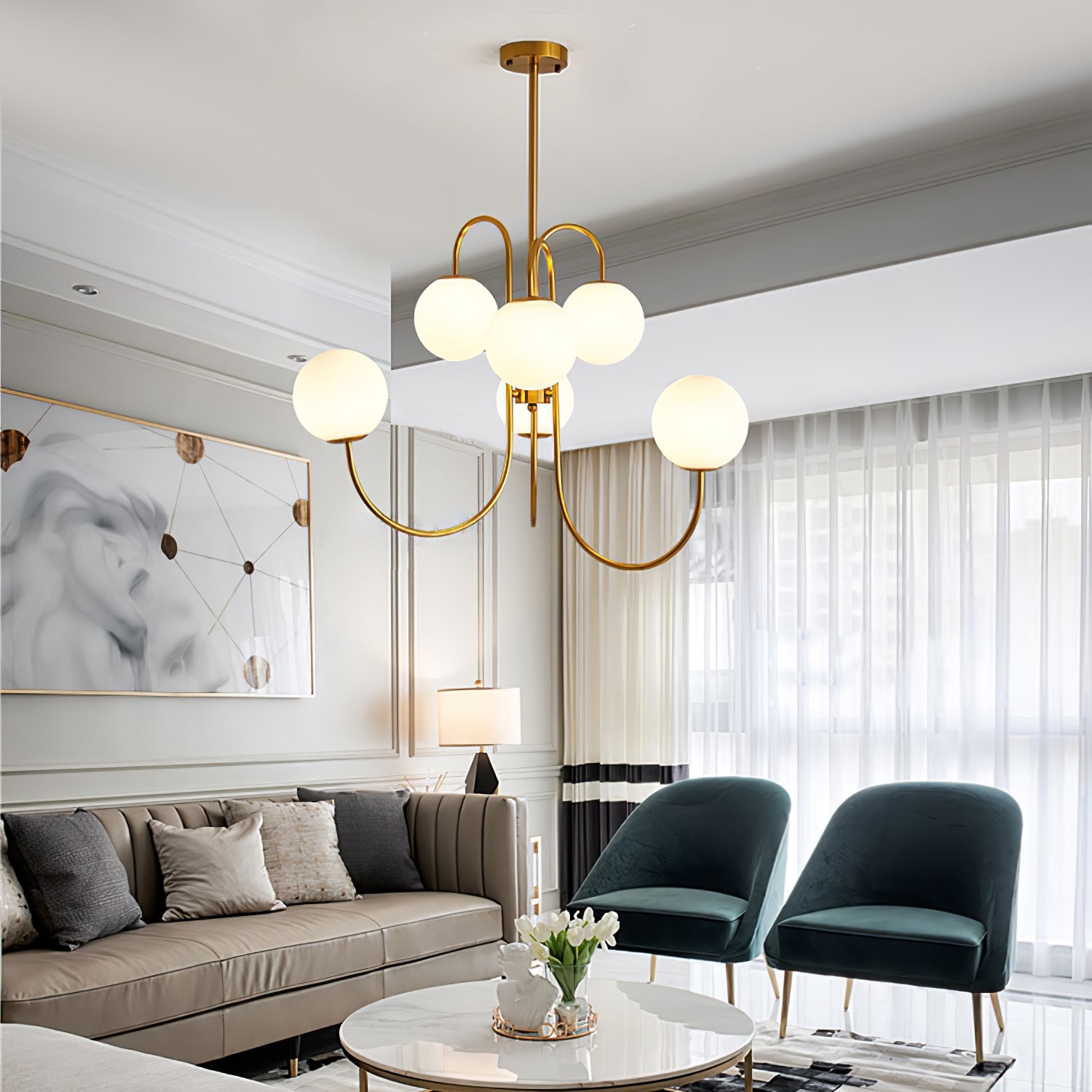 Gooseneck Ceiling Fixture Lighting Lobby