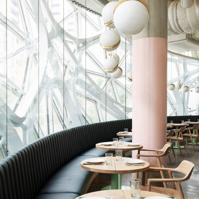 Half-Moon Ceiling Suspension Lighting Lobby