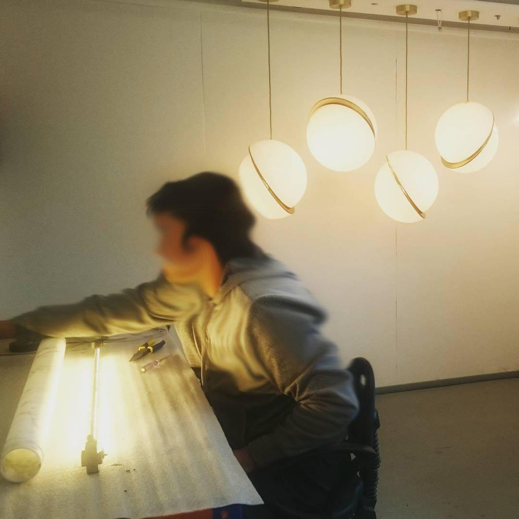 Half-Moon Ceiling Suspension Lighting Lobby