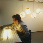 Half-Moon Ceiling Suspension Lighting Lobby