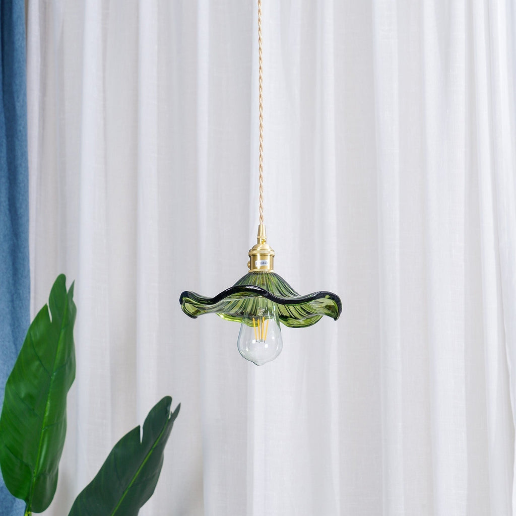 Hibiscus Glass Flower Ceiling Light Lighting Lobby