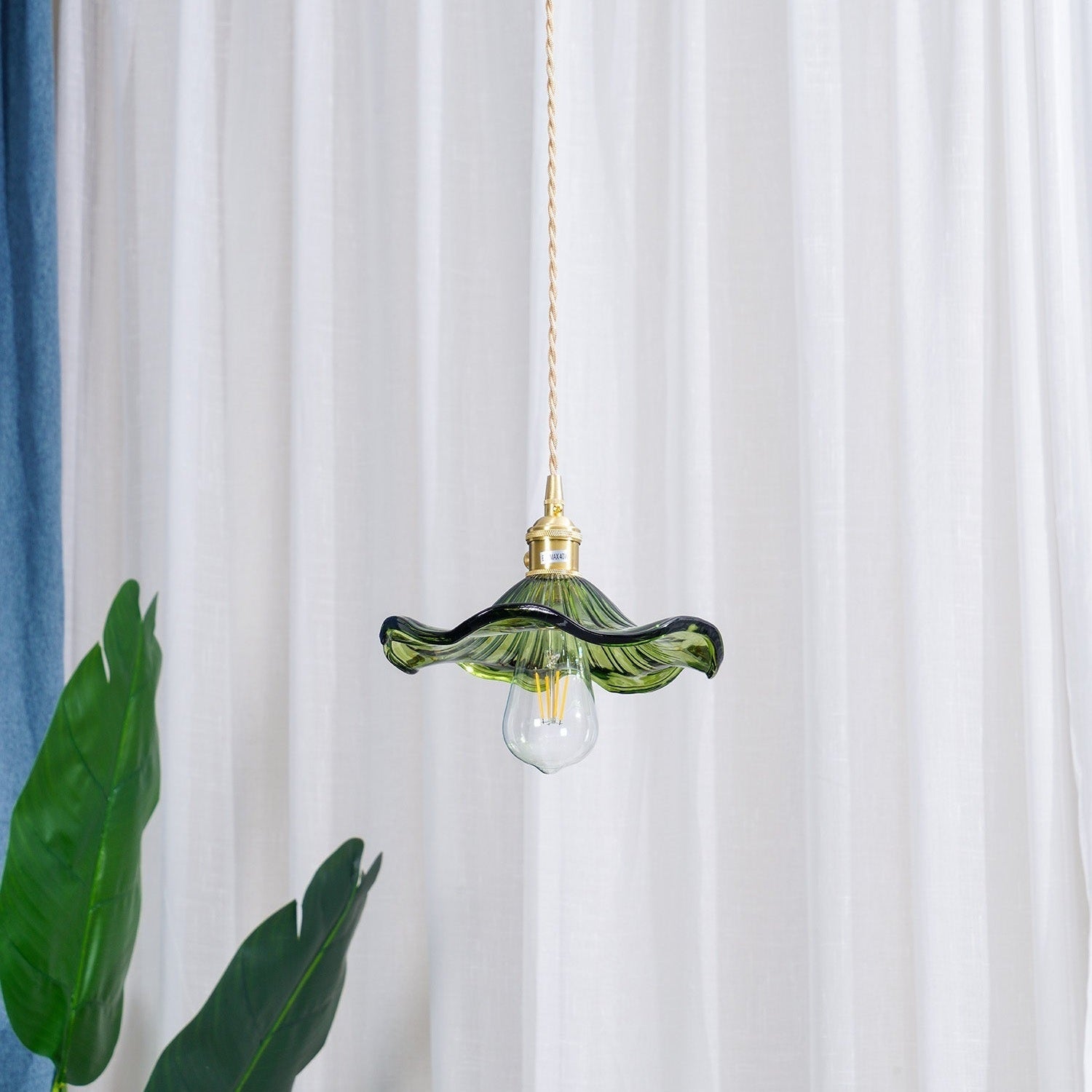 Hibiscus Glass Flower Ceiling Light Lighting Lobby