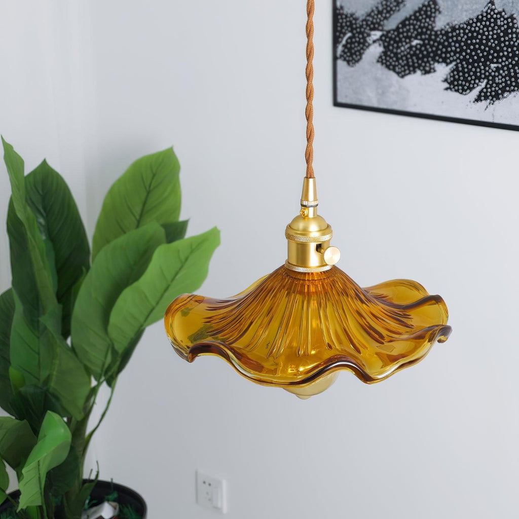 Hibiscus Glass Flower Ceiling Light Lighting Lobby