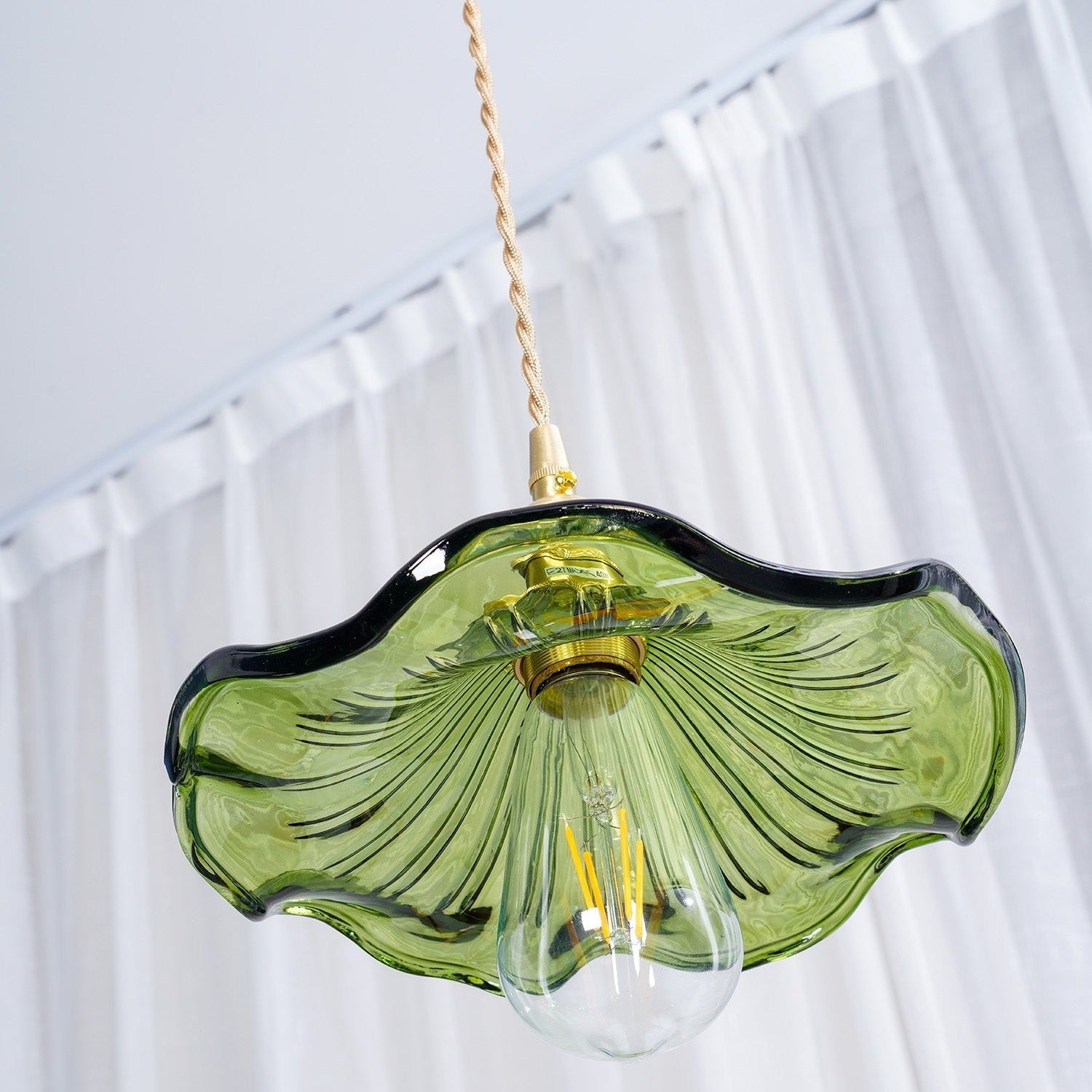 Hibiscus Glass Flower Ceiling Light Lighting Lobby