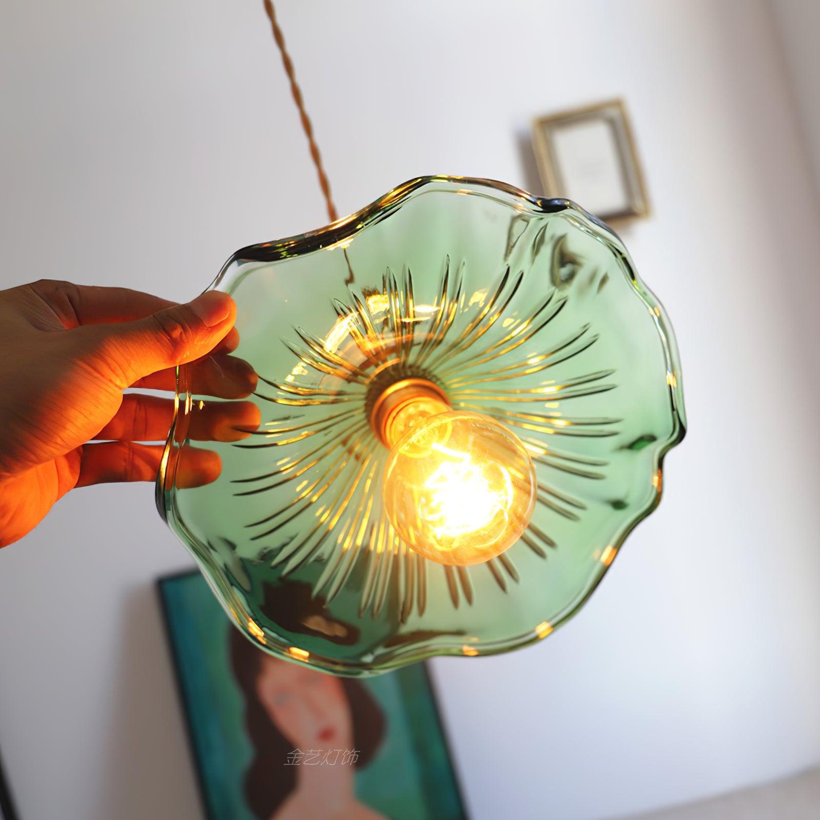 Hibiscus Glass Flower Ceiling Light Lighting Lobby
