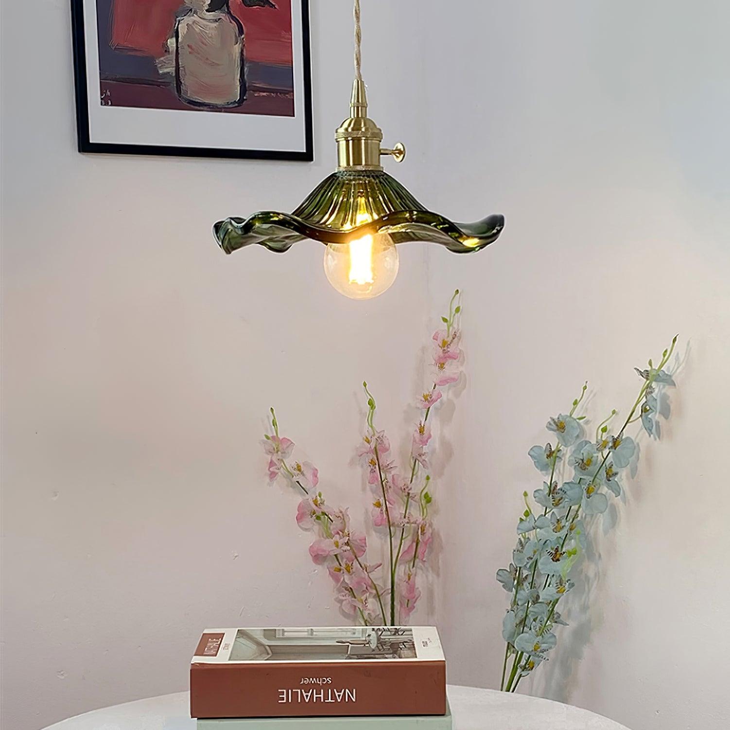 Hibiscus Glass Flower Ceiling Light Lighting Lobby