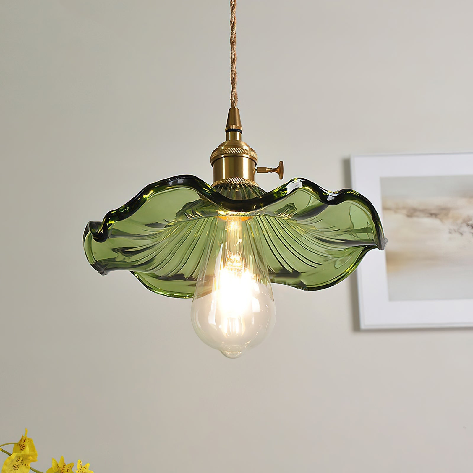Hibiscus Glass Flower Ceiling Light Lighting Lobby