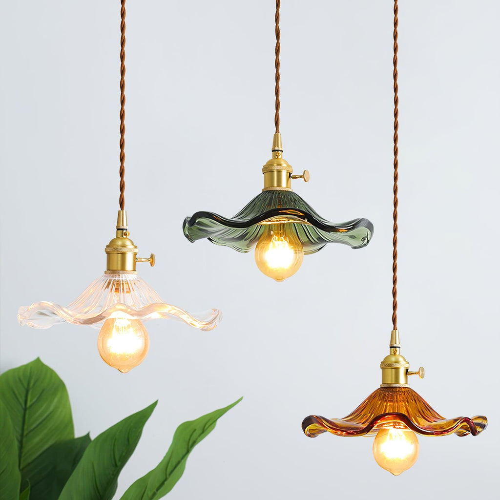 Hibiscus Glass Flower Ceiling Light Lighting Lobby