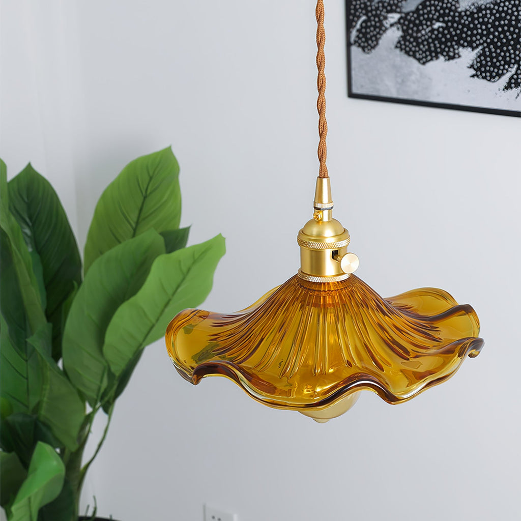 Hibiscus Glass Flower Ceiling Light Lighting Lobby