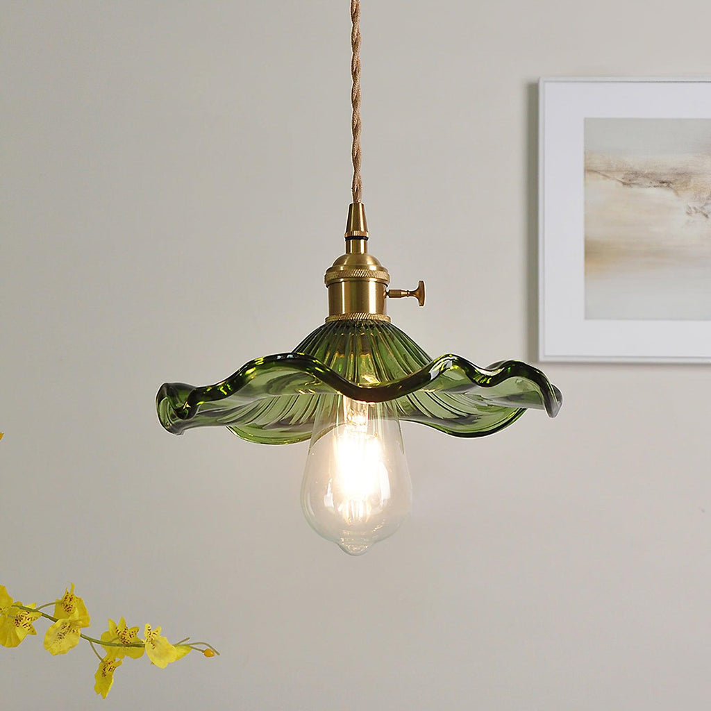 Hibiscus Glass Flower Ceiling Pendant Lighting Lobby