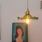 Hibiscus Glass Flower Ceiling Pendant Lighting Lobby