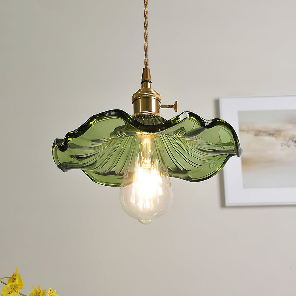 Hibiscus Glass Flower Ceiling Pendant Lighting Lobby