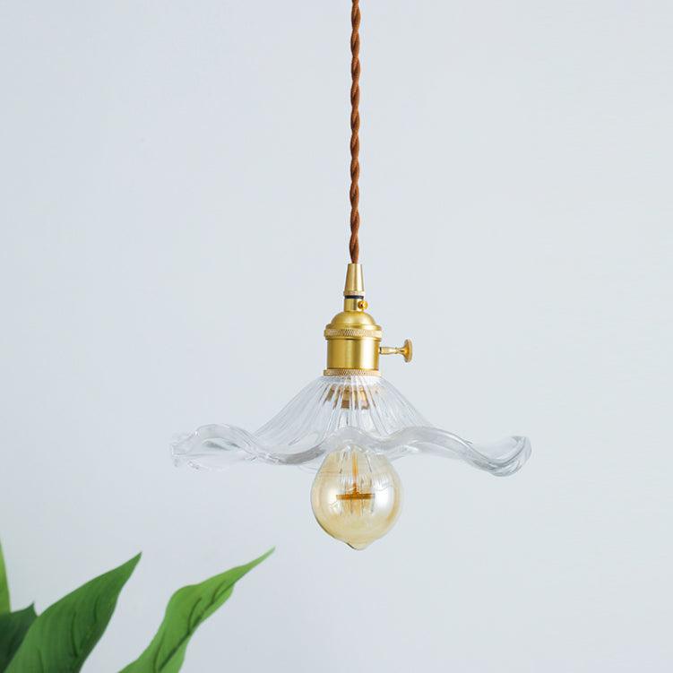 Hibiscus Glass Flower Ceiling Pendant Lighting Lobby