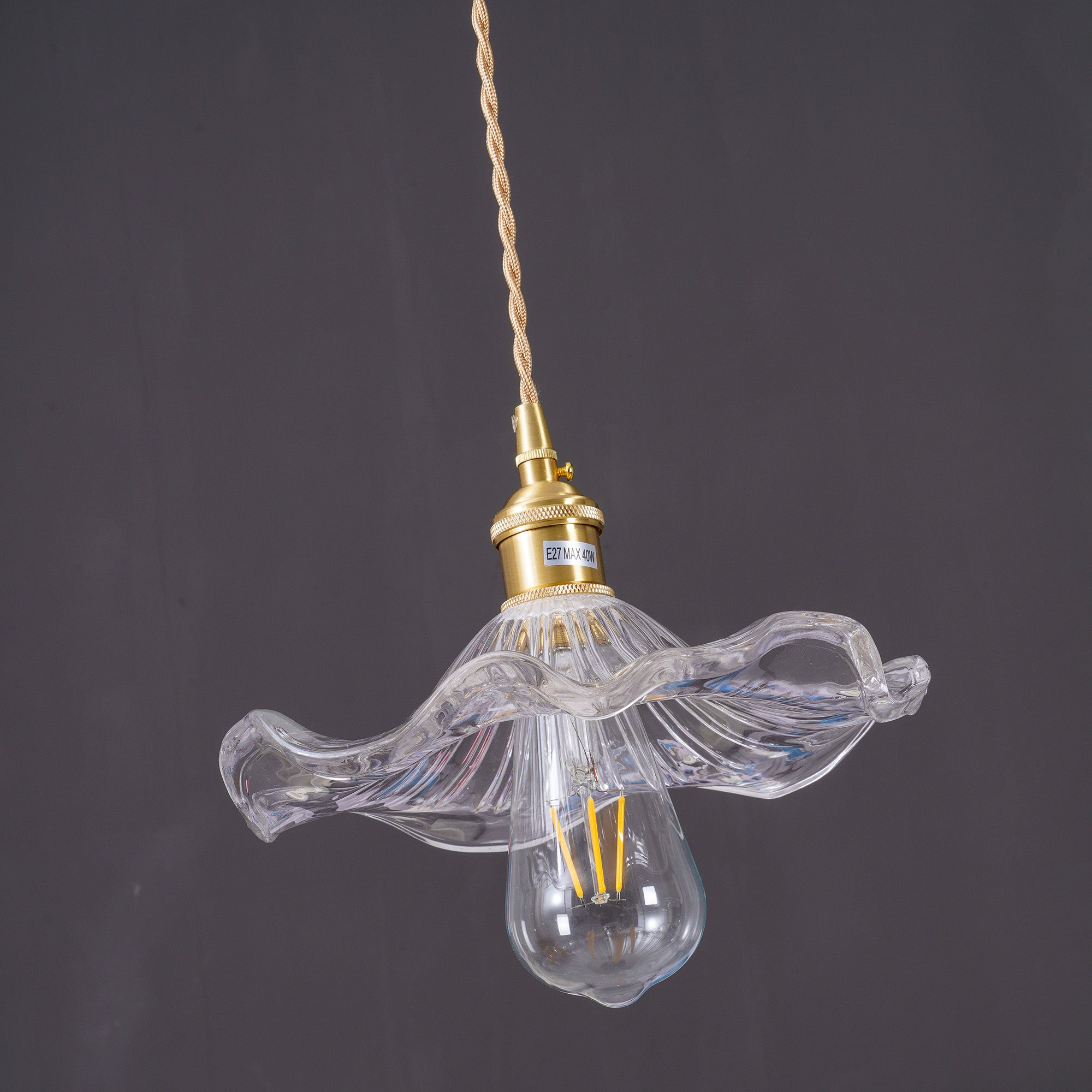 Hibiscus Glass Flower Ceiling Pendant Lighting Lobby