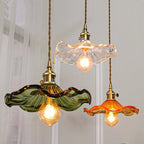 Hibiscus Glass Flower Ceiling Pendant Lighting Lobby