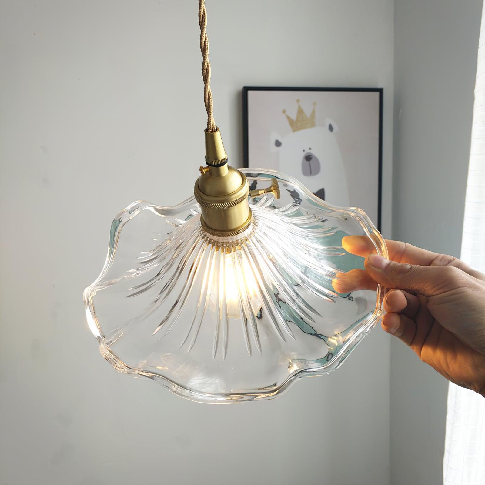 Hibiscus Glass Flower Ceiling Pendant Lighting Lobby